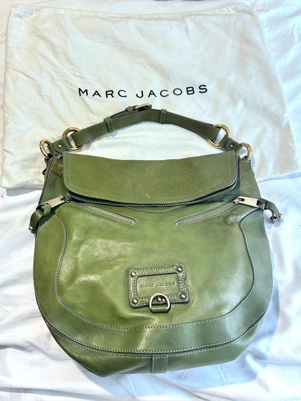 Rare Vintage Marc Jacobs Green Leather Shoulder Bag